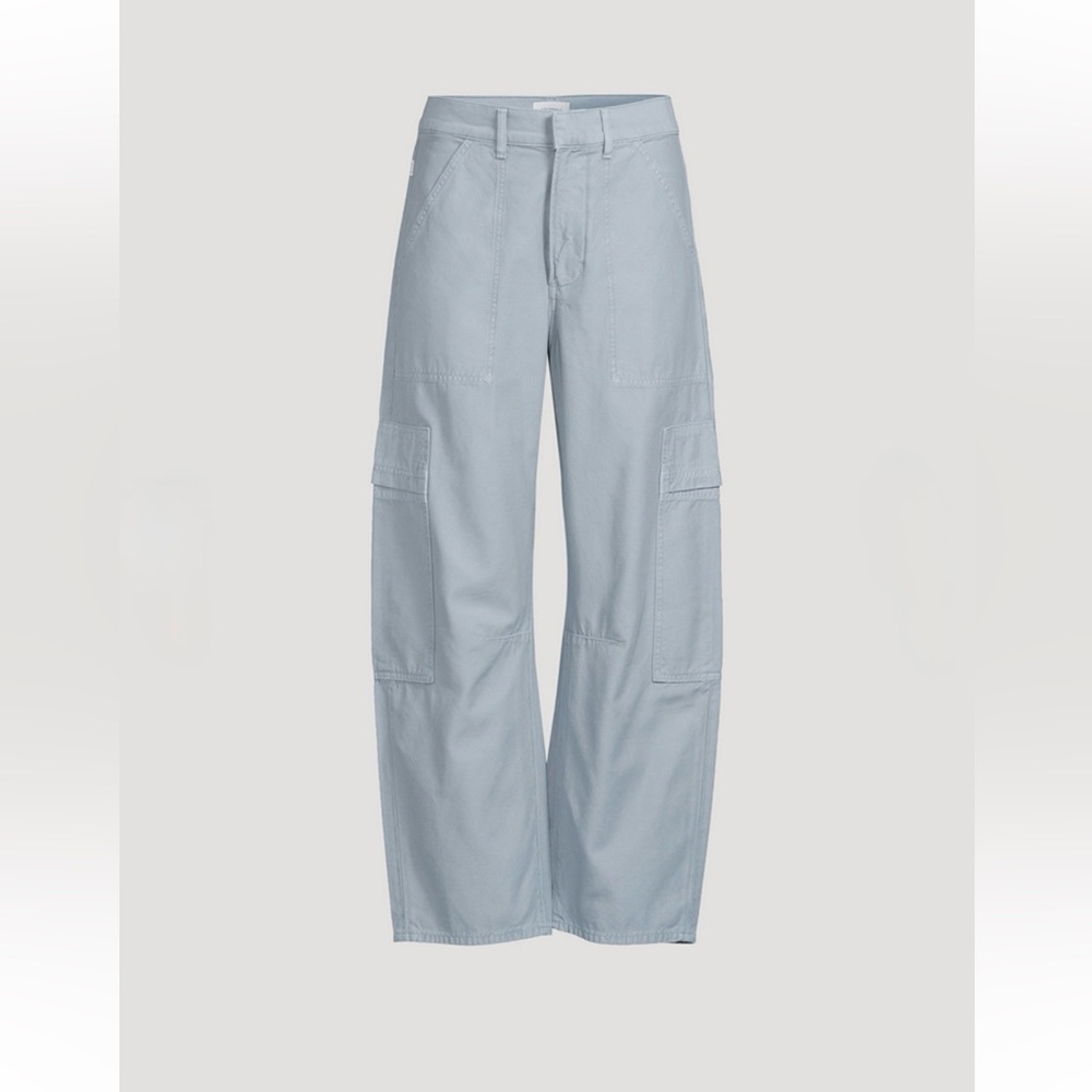 NWT Citizens Of Humanity Light Blue Wide-Leg Cargo Pants - Picture 4 of 7